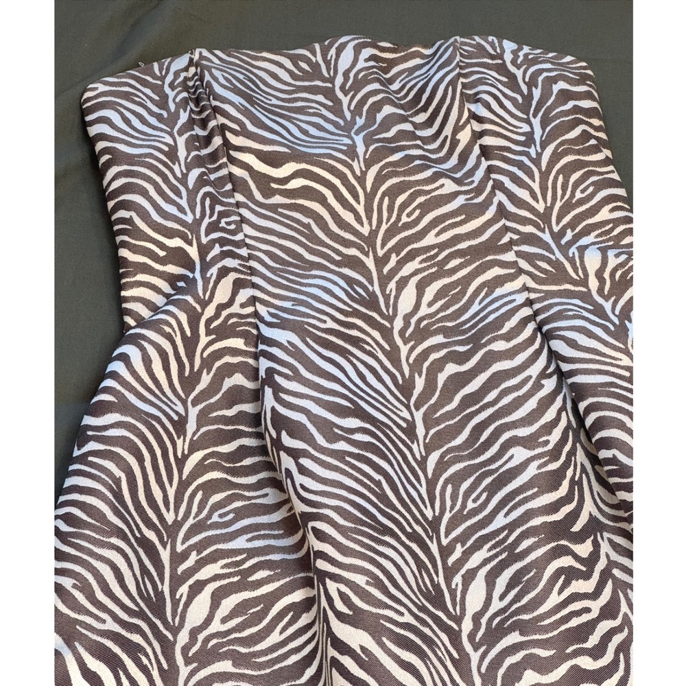 Vintage Jessica McClintock Zebra Print Bubble Hem Strapless Y2K Dress Silver 6 - Picture 3 of 10